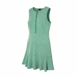 Sharagano Textured Sleeveless Dress Zip Front Layered Fitted Women's Size 10